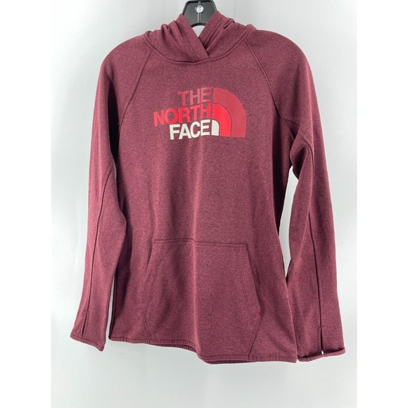 The North Face Women's Burgundy Graphic Print Hooded Sweatshirt Hoodie Size S - Picture 2 of 10
